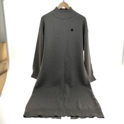 □□ MARY QUANT マリークワント ロングニットワンピース Mサイズ 221-403418-020-3 チャコールグレー Bランク