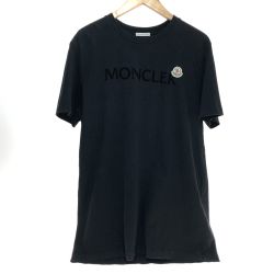 □□ MONCLER モンクレール シャインプリントTシャツ Ｌサイズ I10918C00064 8390T ブラック Bランク