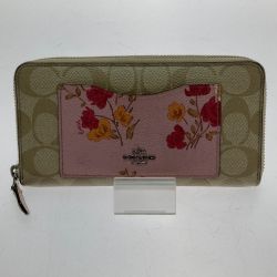 □□ COACH コーチ アコーディオン ジップ ウォレット  F73011 カーネーションマルチ Bランク