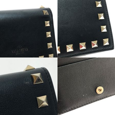  VALENTINO バレンチノ ガラヴァーニ カーフスキン スタッズ 財布（二つ折り） ZW2P0P39BOL ブラック