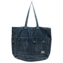 □□ PORTER ポーター ウェスタン デニム トートバッグ ブルー Aランク