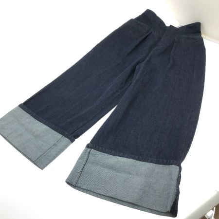  LANVIN en Bleu ロールアップワイドデニムパンツ SIZE 40(L) 3286420 ネイビー