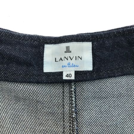  LANVIN en Bleu ロールアップワイドデニムパンツ SIZE 40(L) 3286420 ネイビー