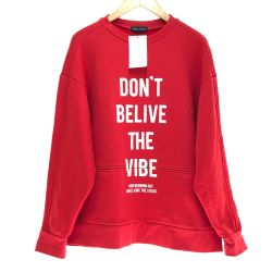 □□ MAISON SPECIAL 2WAYバイブクルーネックスウェット SIZE FREE 21232415311 レッド Bランク