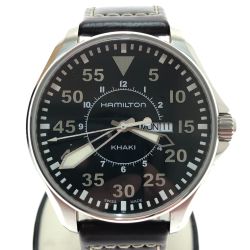 □□ HAMILTON ハミルトン 腕時計 カーキアビエーション パイロットデイデイト クォーツ H646110 ブラウン x ブラック Bランク