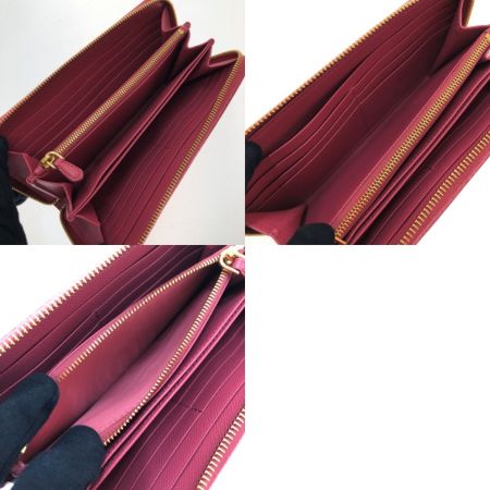  PRADA プラダ ラウンドファスナー 長財布 SAFFIANO METAL IML506 ピンク