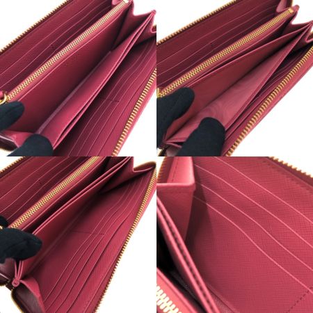  PRADA プラダ ラウンドファスナー 長財布 SAFFIANO METAL IML506 ピンク