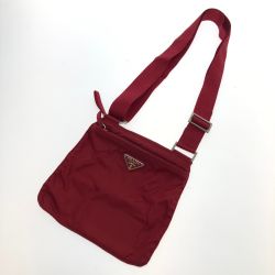 □□ PRADA プラダ ショルダーバッグ ナイロン 本体のみ B7372 レッド Bランク