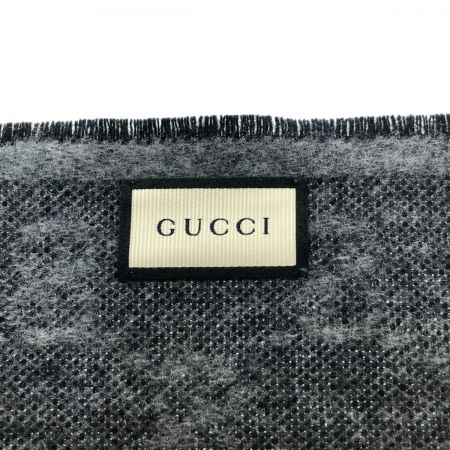  GUCCI グッチ マフラー GGロゴ フリンジ 本体のみ 570603 3G200 ブラック x グリーン x レッド