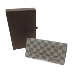 □□ LOUIS VUITTON ルイヴィトン ダミエ アズール ポルトフォイユ・サラ N61735 ダミエ Bランク