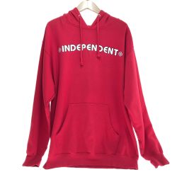 □□ INDEPENDENT バークロス ロゴ プルオーバーフーディー パーカー Lサイズ SS4500P レッド Cランク