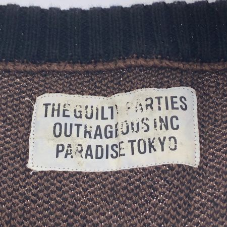  WACKO MARIA ワコマリア ロゴニット セーター Mサイズ 16SS-WMK-KN10 ブラウン