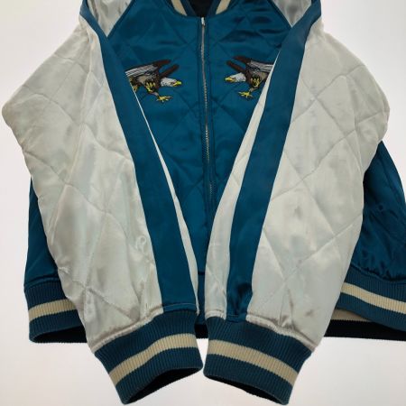  Schott ショット Schott×FTC リバーシブルスカジャン Lサイズ 3162049 ブルー×ホワイト