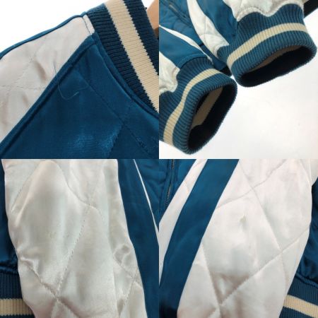  Schott ショット Schott×FTC リバーシブルスカジャン Lサイズ 3162049 ブルー×ホワイト