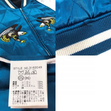  Schott ショット Schott×FTC リバーシブルスカジャン Lサイズ 3162049 ブルー×ホワイト