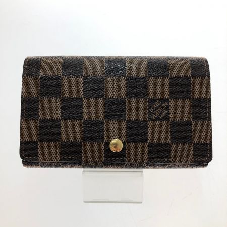  LOUIS VUITTON ルイヴィトン ポルトモネ ビエ トレゾール  二つ折り財布 本体のみ N61730 ダミエ エベヌ