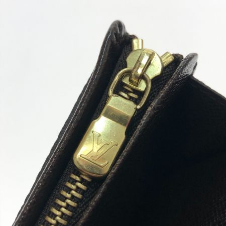  LOUIS VUITTON ルイヴィトン ポルトモネ ビエ トレゾール  二つ折り財布 本体のみ N61730 ダミエ エベヌ
