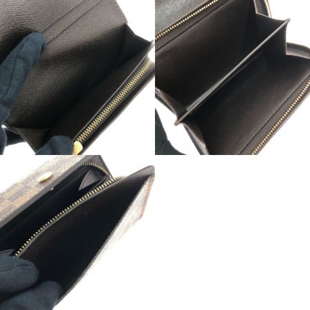  LOUIS VUITTON ルイヴィトン ポルトモネ ビエ トレゾール  二つ折り財布 本体のみ N61730 ダミエ エベヌ