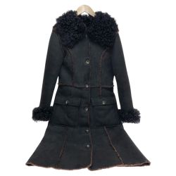 □□ DIESEL ディーゼル リバーシブル ムートンコート Mサイズ ブラウン Bランク