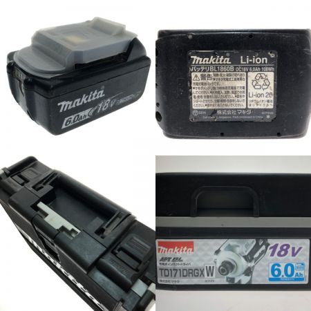  MAKITA マキタ 充電式インパクトドライバ 18V TD171DRGXW ホワイト