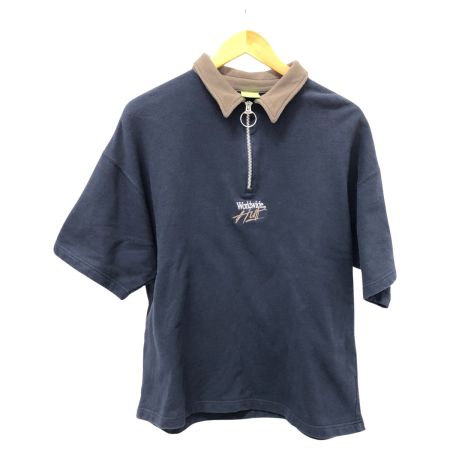  HUF スウェット 半袖ハーフジップスウェット SIZE L ネイビー