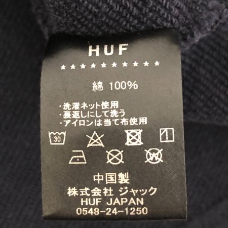  HUF スウェット 半袖ハーフジップスウェット SIZE L ネイビー