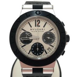 □□ BVLGARI ブルガリ アルミニウム ウォッチ クロノグラフ 自動巻き 本体のみ AC38TA シルバー/ブラック Bランク