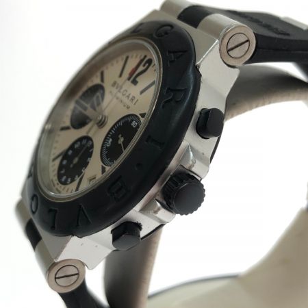  BVLGARI ブルガリ アルミニウム ウォッチ クロノグラフ 自動巻き 本体のみ AC38TA シルバー/ブラック