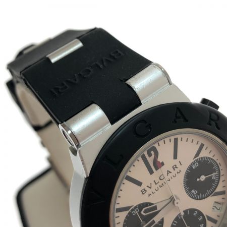  BVLGARI ブルガリ アルミニウム ウォッチ クロノグラフ 自動巻き 本体のみ AC38TA シルバー/ブラック