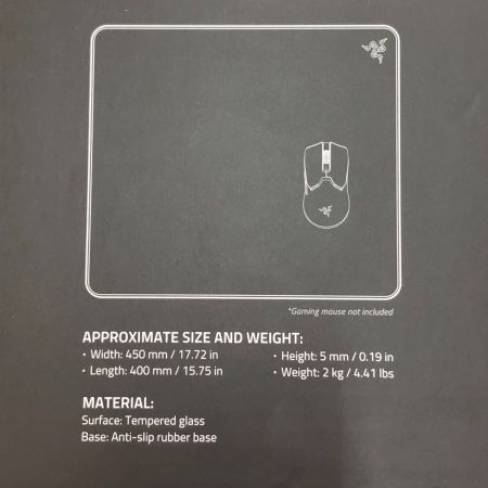  ATLAS アトラス 強化ガラス ゲーミングマウスパッド RZ02-04890100-R3M1 ブラック