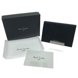 □□ Paul Smith ポールスミス 二つ折りパスケース カラードエッジAW23 843761 P752 ブラック Aランク