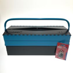 □□ HAZET ハゼット 3段メタルツールボックス 190L 南京錠付き ブルー/ブラック Bランク
