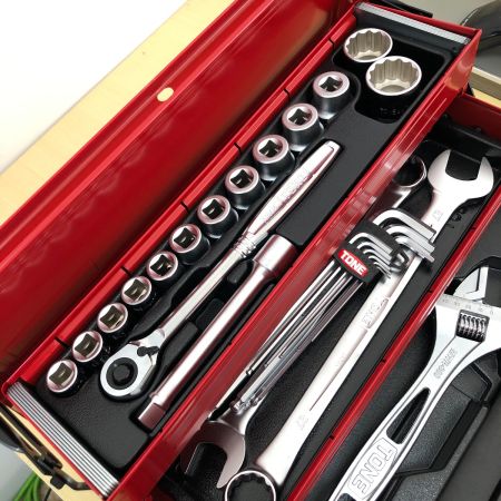  TONE トネ ツールセット V形3段式両開きケース TSH330 レッド