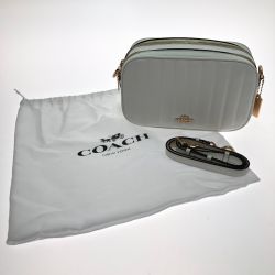 □□ COACH コーチ ショルダーバッグ パフィー リニア キルティング レザー ジェスクロスボディ C1569 ホワイト Aランク