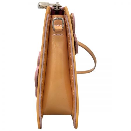 LOUIS VUITTON ルイヴィトン ヴェルニ フラワーレキシントン アクセサリーポーチ ハンドバッグ M92246 イエロー マスタード