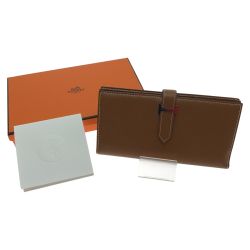 □□ HERMES エルメス 長財布 ベアンスフレ ブラウン Bランク