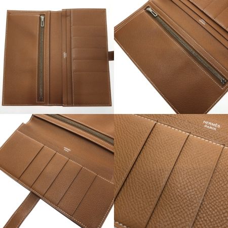  HERMES エルメス 長財布 ベアンスフレ ブラウン