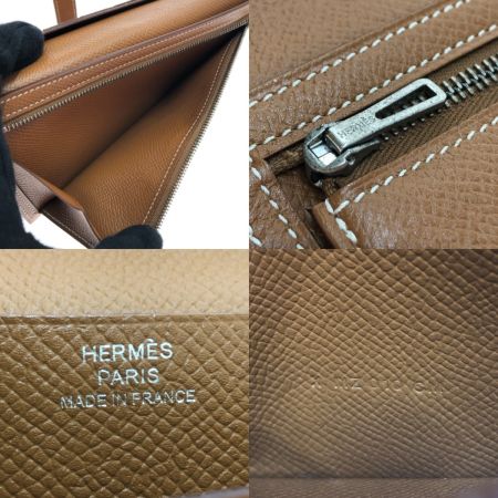  HERMES エルメス 長財布 ベアンスフレ ブラウン