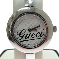 □□ GUCCI グッチ 腕時計 Gサークル 105 グランデ クオーツ YA105530 シルバー Bランク