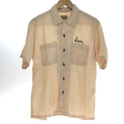 □□ STYLE EYES スタイルアイズ チェーン刺繍 レーヨン ボーリングシャツ Mサイズ SE35721 ベージュ Bランク