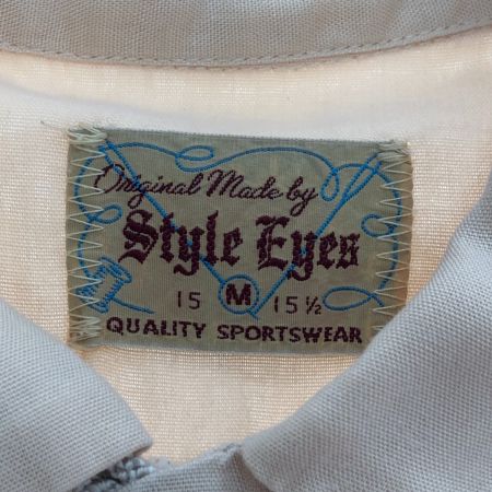  STYLE EYES スタイルアイズ チェーン刺繍 レーヨン ボーリングシャツ Mサイズ SE35721 ベージュ