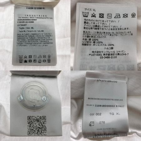  MONCLER モンクレール レタリング ロゴ エンブロイダリー ロングスリーブ 長袖Tシャツ XLサイズ I10918D00002 8390T ホワイト