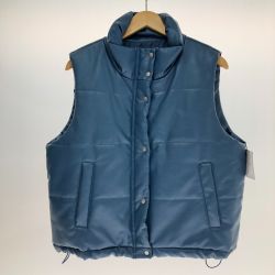 □□ ReMIT フェイクレザーダウンベスト フリーサイズ スカイブルー Aランク