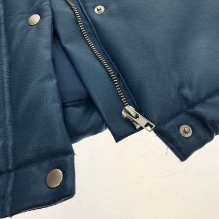  ReMIT フェイクレザーダウンベスト フリーサイズ スカイブルー