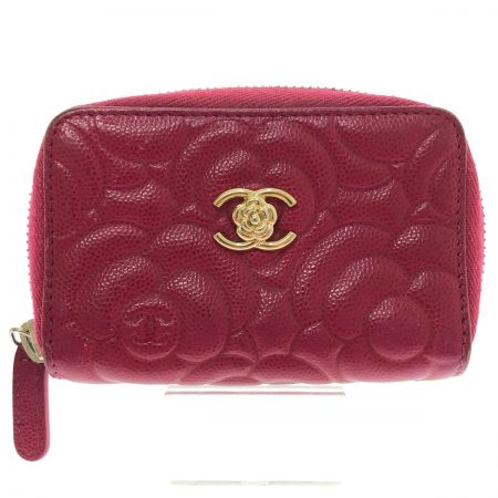  CHANEL シャネル カメリア ラウンドファスナー コインケース 本体のみ A82551 ピンク