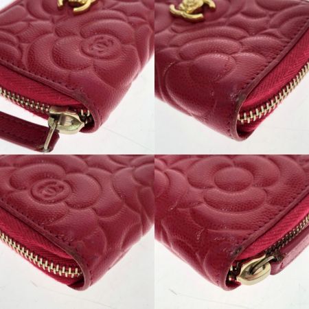  CHANEL シャネル カメリア ラウンドファスナー コインケース 本体のみ A82551 ピンク