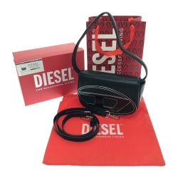□□ DIESEL ディーゼル レザー クロスボディバッグ ショルダーバッグ X08396PR818 ブラック Aランク