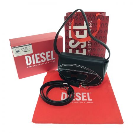  DIESEL ディーゼル レザー クロスボディバッグ ショルダーバッグ X08396PR818 ブラック