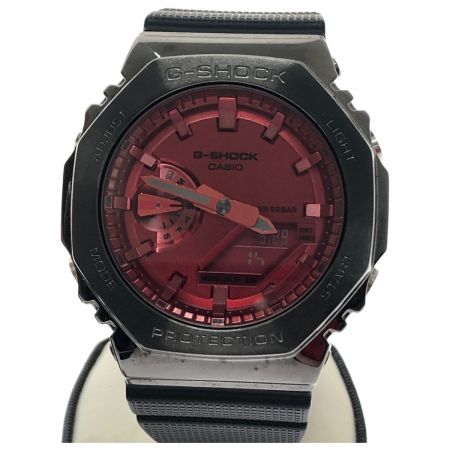  CASIO カシオ 腕時計 G-SHOCK メタルカバード クオーツ GM-2100B-4AJF ダークグレー/レッド