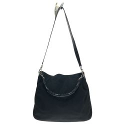 □□ GUCCI グッチ バンブー 2way ショルダーバッグ 本体のみ 1577 ブラック Cランク
